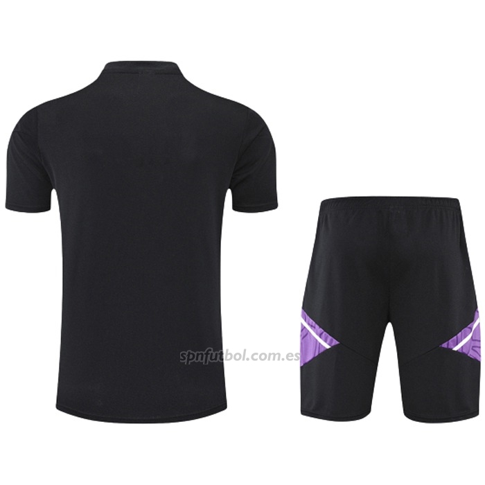 Chandal del Real Madrid Manga Corta 2022-2023 Negro y Purpura - Pantalon Corto
